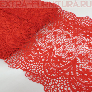 Кружево-стрейч TBY.8013 шир.220мм, цв.SD163 красный (уп.10м)