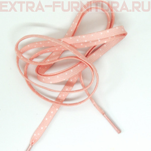 Шнур Горошек ПЭ 130см цв.нежно-розовый