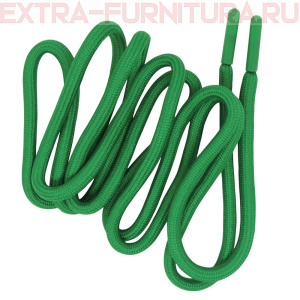 Шнурки круглые 150см, шир.6мм, цв.243 ярко-зеленый, пласт.наконечник, уп.100шт