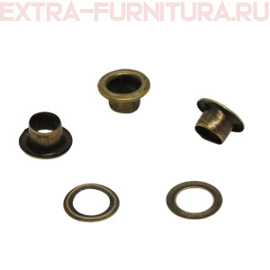 Люверсы 4 мм, (7,2*3 mm, h=3,7m.), антик (уп.1000шт) М