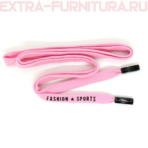 Шнурки плоские 130см, шир.12мм, FASHION SPORTS, декор.наконечник, цв.чайная роза (розовый)