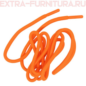 Шнурки круглые 150см, шир.6мм, цв.157 оранжевый, пласт.наконечник, уп.100шт