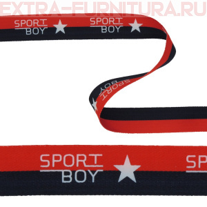 Тесьма SPORT BOY шир.20мм цв.красный/черный (уп.43м)