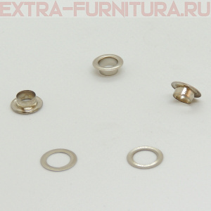 Люверсы 6 мм, (11,5*5 mm, h=5 mm.), никель (уп.5000шт) STRONG