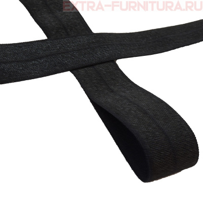 Резинка окантовочная 20мм цв. черный, блестящая уп. 50м