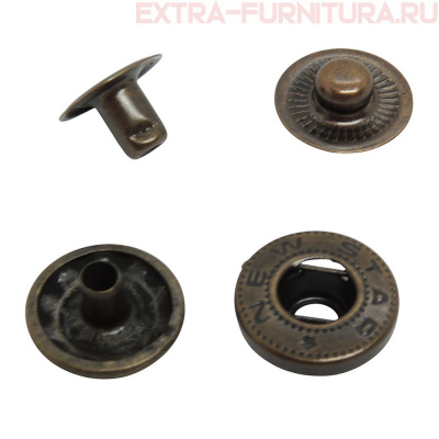 Кнопка "Альфа" 15 мм, цв.антик, (уп.720шт) NEWSTAR