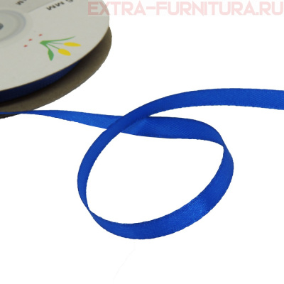 Лента атласная  6 мм  цв.153 василек рул. 27,42м