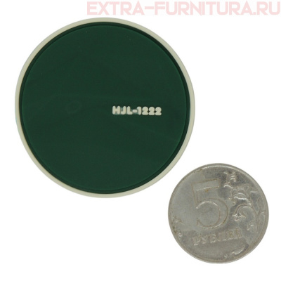 Нашивка силиконовая круг с рельефом 4,5см темно-зеленый
