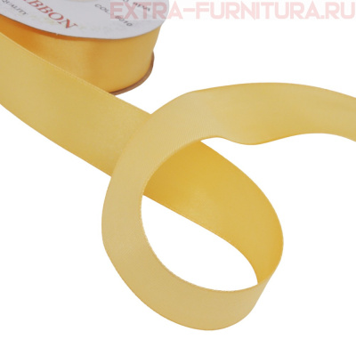 Лента атласная 24 мм цв 010 желтый рул. 27,42м