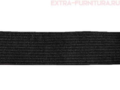 Резинка вязаная, 20мм (+/-2мм), цв.черный (уп.25м*40 уп) Б